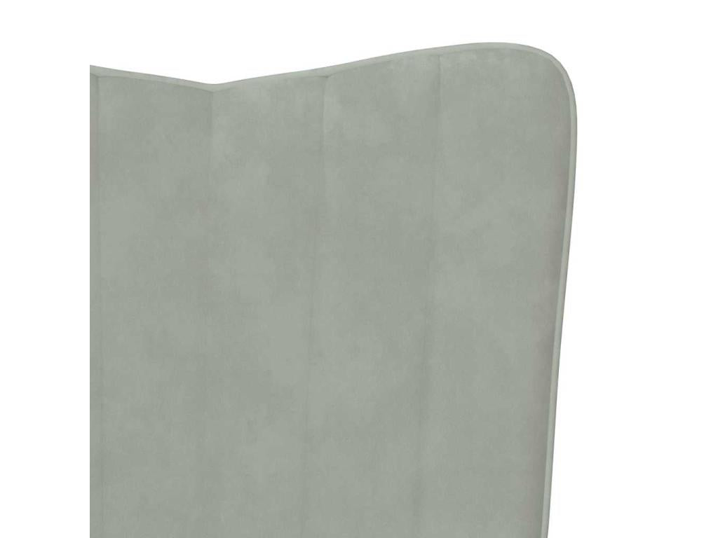 Light Grey Velvet Reclining Chair 75030XFVR