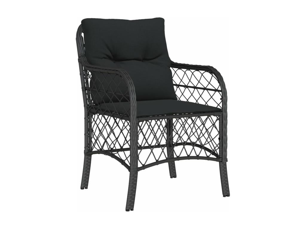 Calmetop 3-piece set with black resin wicker cushions 70555HACS