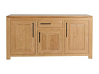 Modern low sideboard in light oak with 3 doors and 1 drawer - Nidchicshop 84026IITI