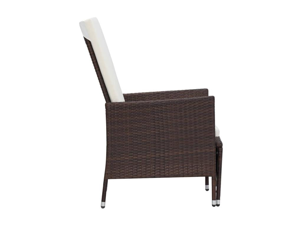 2-piece garden furniture set with cushions, brown wicker resin, 31419DAML