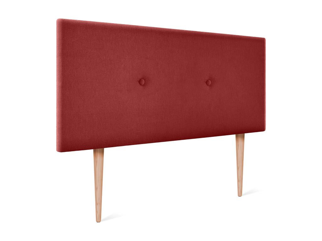 Calmetop Smooth Fabric Headboard with Buttons 90x105cm with Legs for 80/90cm Beds - Red 18799GPCE