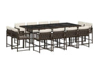 13-piece brown rattan garden dining set with cushions 32891BOPA