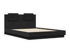 Bed frame with black headboard 150x200 engineered wood 47037SKKW
