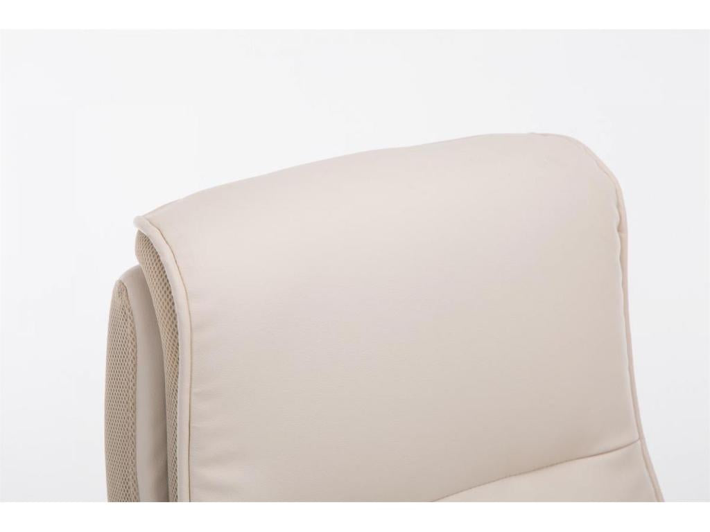 Office chair - Faux leather / Plastic - Cream - Calmetop 18248HJNP