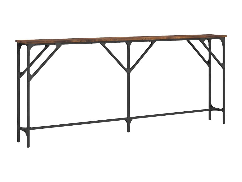 Smoked oak console table, 180x23x75 cm, engineered wood, 81931WMUJ