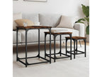 Nesting coffee tables, 3 pieces, smoked oak, engineered wood, 10095ADTN