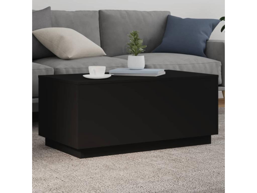 Coffee table with Nidchicshop LED light, black, 90x50x40 cm, 54218SRWR
