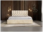 Upholstered bed with storage - 180x200 - double bed - velvet - beige - Roma 67417AZGP