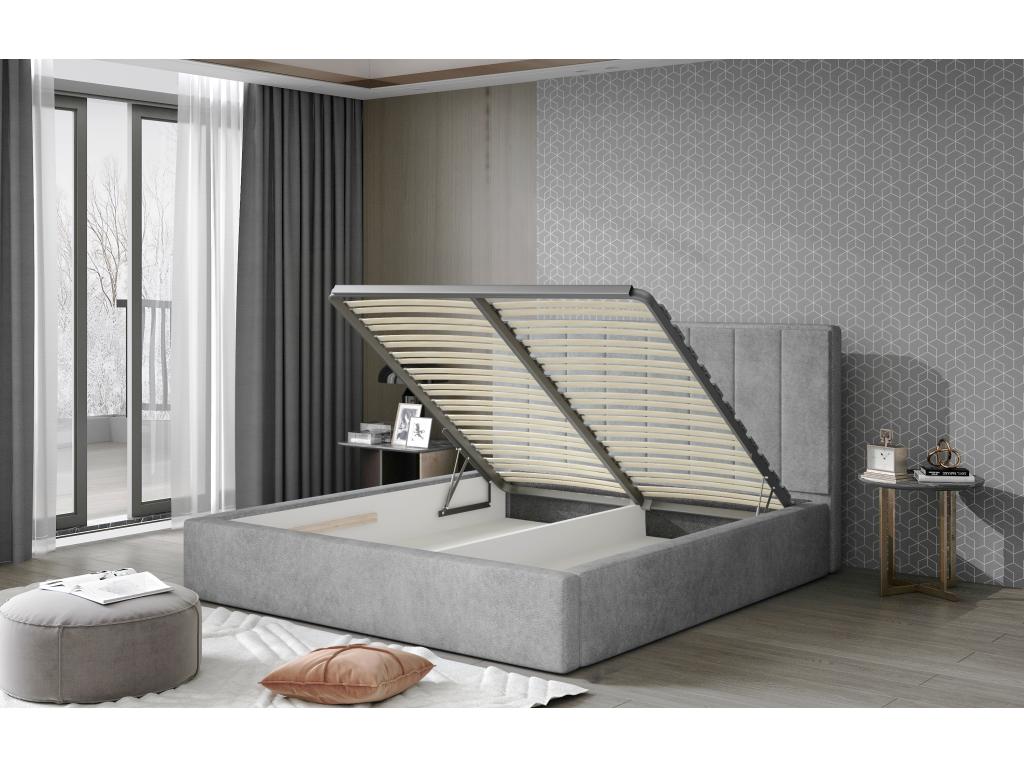 Calmetop Luxury Upholstered Bed in Faux Leather - White - 180x200 - Storage Version 71936KVTK