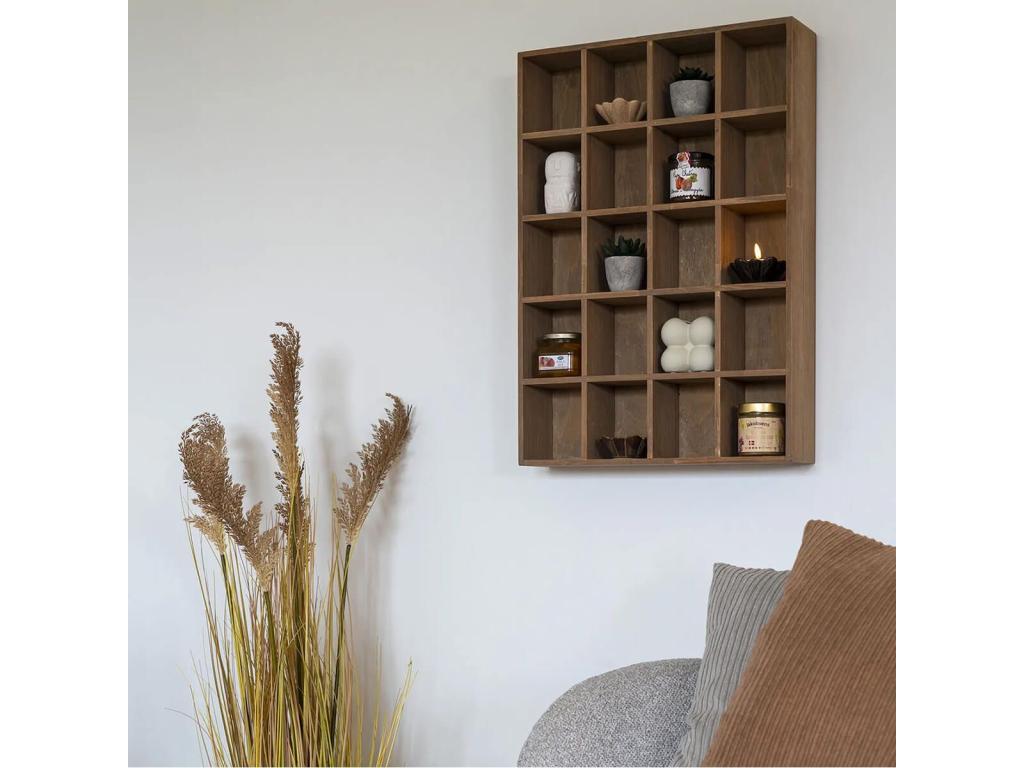 Calmetop - 20-Compartment Wall Shelf in Natural Pine 26317RLTV