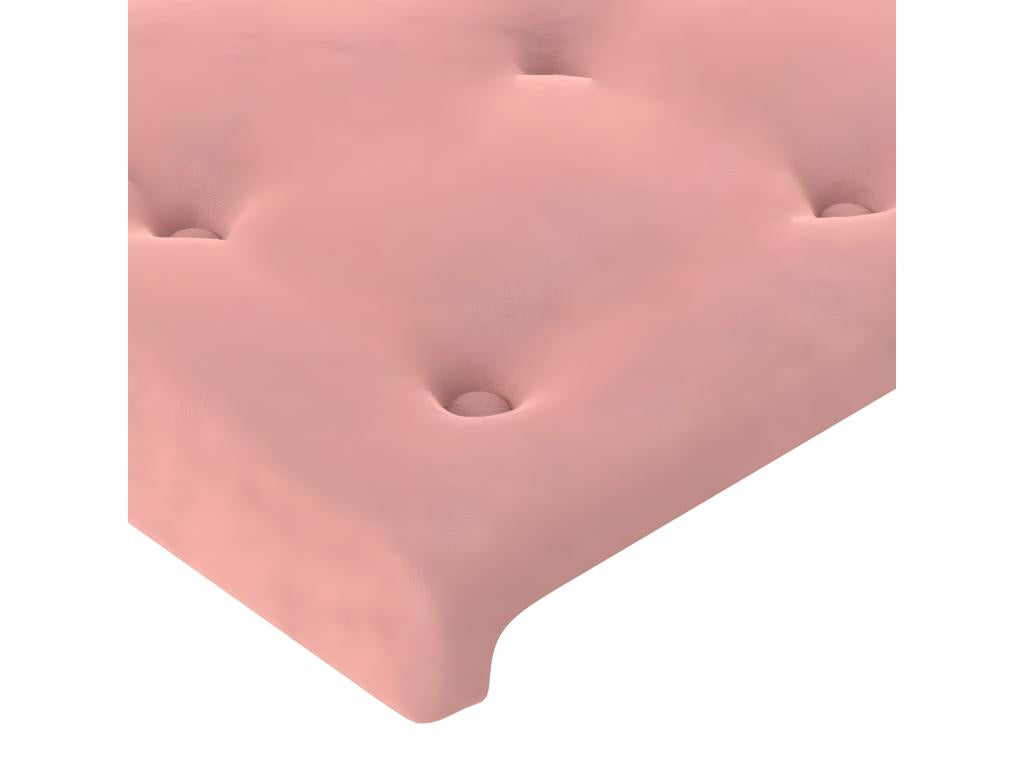 Pink LED Headboard 180x5x118/128 cm Velvet 03003VTFO
