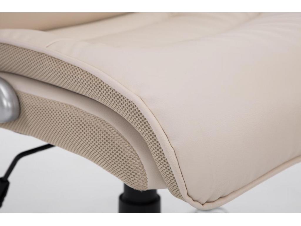 Office chair - Faux leather / Plastic - Cream - Calmetop 18248HJNP