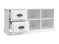 High-gloss white TV stand, 102x35.5x47.5 cm, engineered wood, 74291RTJJ