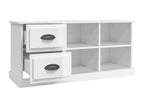 High-gloss white TV stand, 102x35.5x47.5 cm, engineered wood, 74291RTJJ