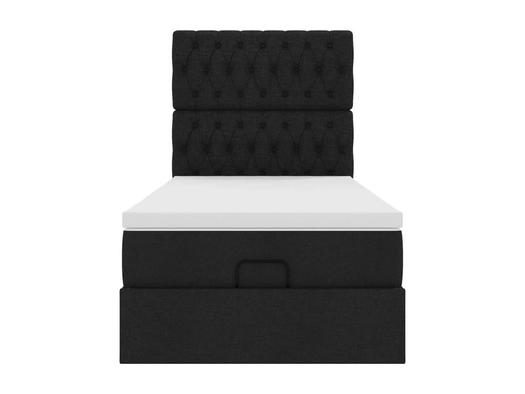 Nidchicshop bed frame with black mattress 80x200 cm fabric 30060RUMQ