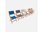 Garden armchairs in wood and textilene - Nidchicshop Anthracite Grey - 2 folding armchairs in oiled eucalyptus wood and textilene 24719NVNL