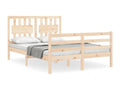 Bed frame with solid wood double headboard 22445ETDO