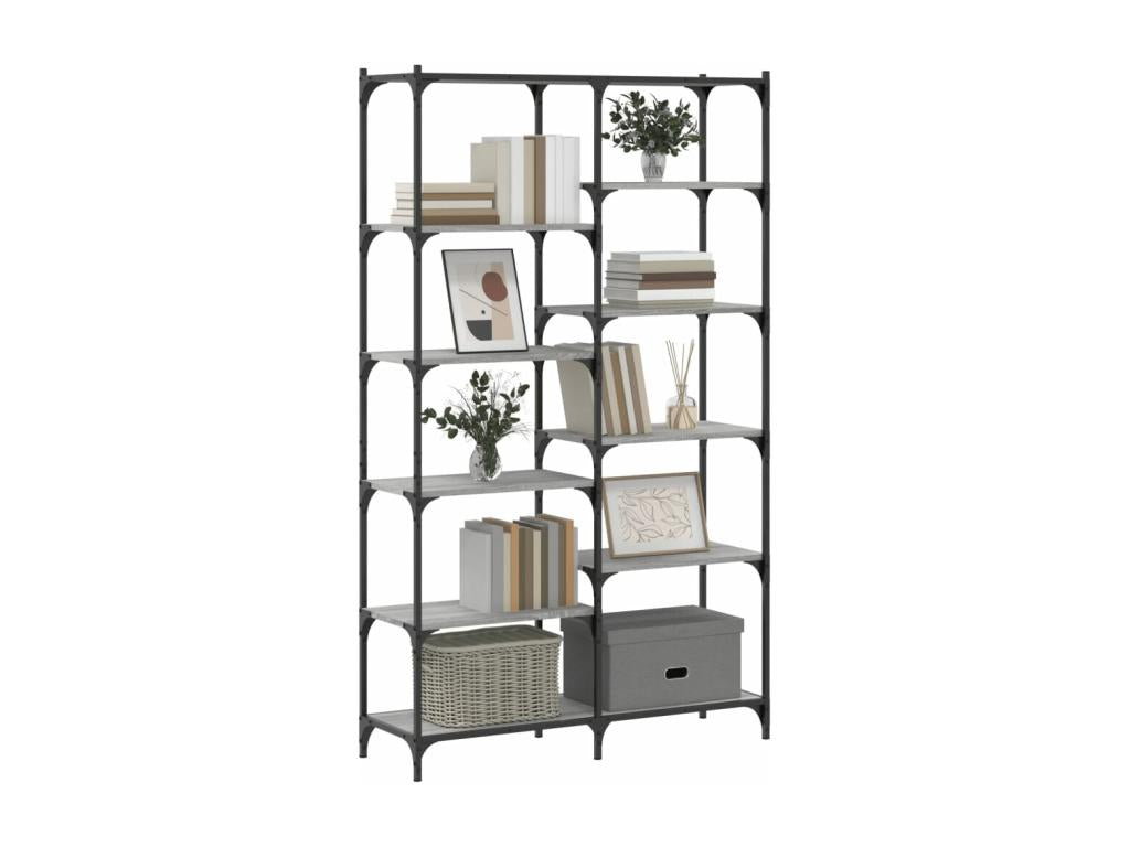 Nidchicshop bookcase, grey, 100x32x170 cm, engineered wood and iron, 61056YCOJ