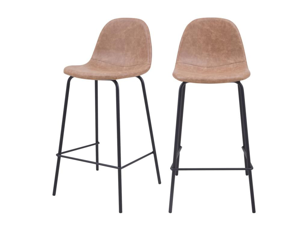 Set of 2 Calmetop 38968BABX 65cm synthetic leather kitchen island chairs