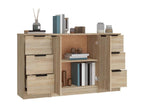3-Piece Buffet Set, Calmetop Oak Engineered Wood 21253ZVBA