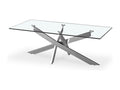 Rectangular glass coffee table with chrome base, Nidchicshop 15235ABOP