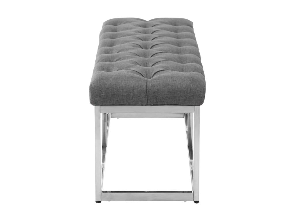 Bench - Fabric / Stainless steel - Grey - Nidchicshop 73746XCKT