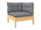 6-piece garden furniture set with grey cushions, pine wood, 56439JMRJ
