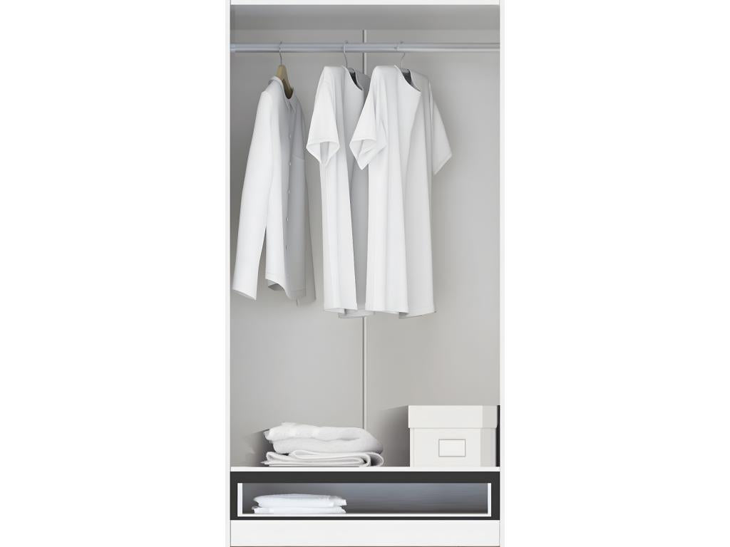 2-door, 1-drawer wardrobe/storage cupboard in cherry wood finish - 102 cm long x 51 cm deep x 200 cm high 15440ZVHC