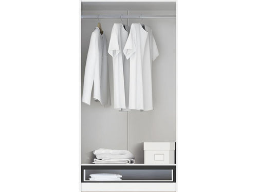 2-door, 1-drawer wardrobe/storage cupboard in cherry wood finish - 102 cm long x 51 cm deep x 200 cm high 15440ZVHC