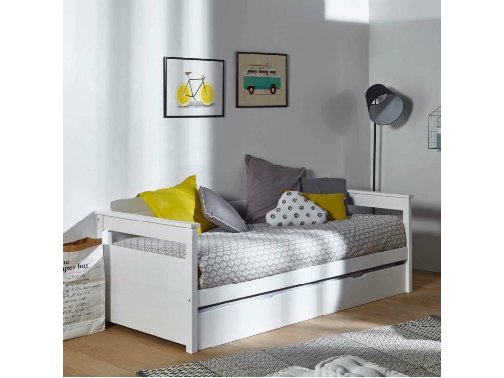 Calmetop 51627SXBN 90x200 cm Solid White Wood Daybed