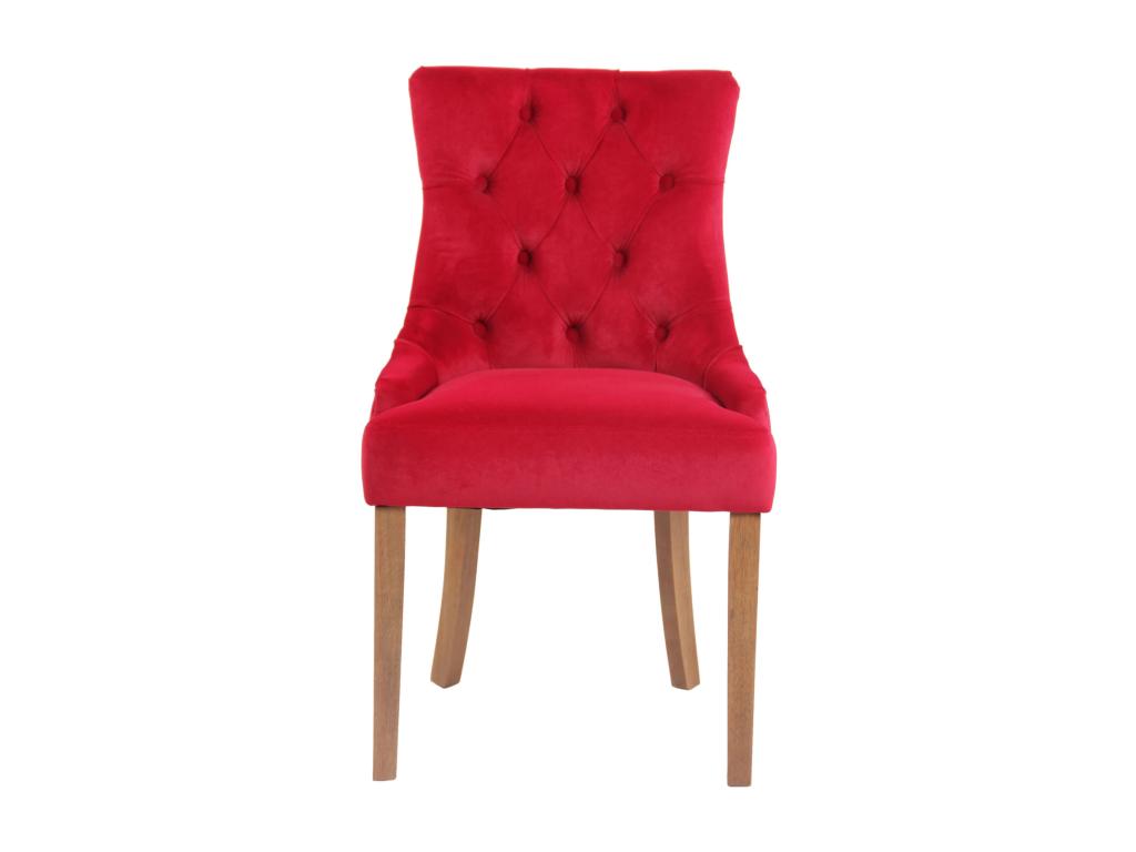Dining chair - Velvet/Wood - Red - Calmetop 46436RUDU
