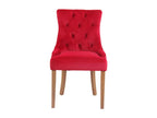 Dining chair - Velvet/Wood - Red - Calmetop 46436RUDU