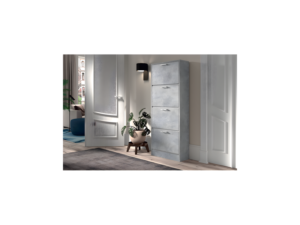 Calmetop 4-drawer vertical shoe cabinet, concrete grey, 89846NWTX