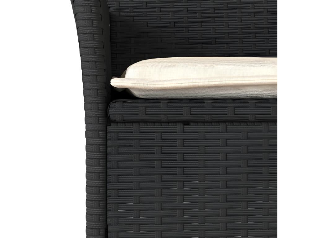 Nidchicshop 7-Piece Black Rattan Garden Dining Set with Cushions 15489BYSC