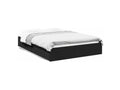 Bed frame with drawers, black, 150x200 cm, engineered wood, 04557GCLV