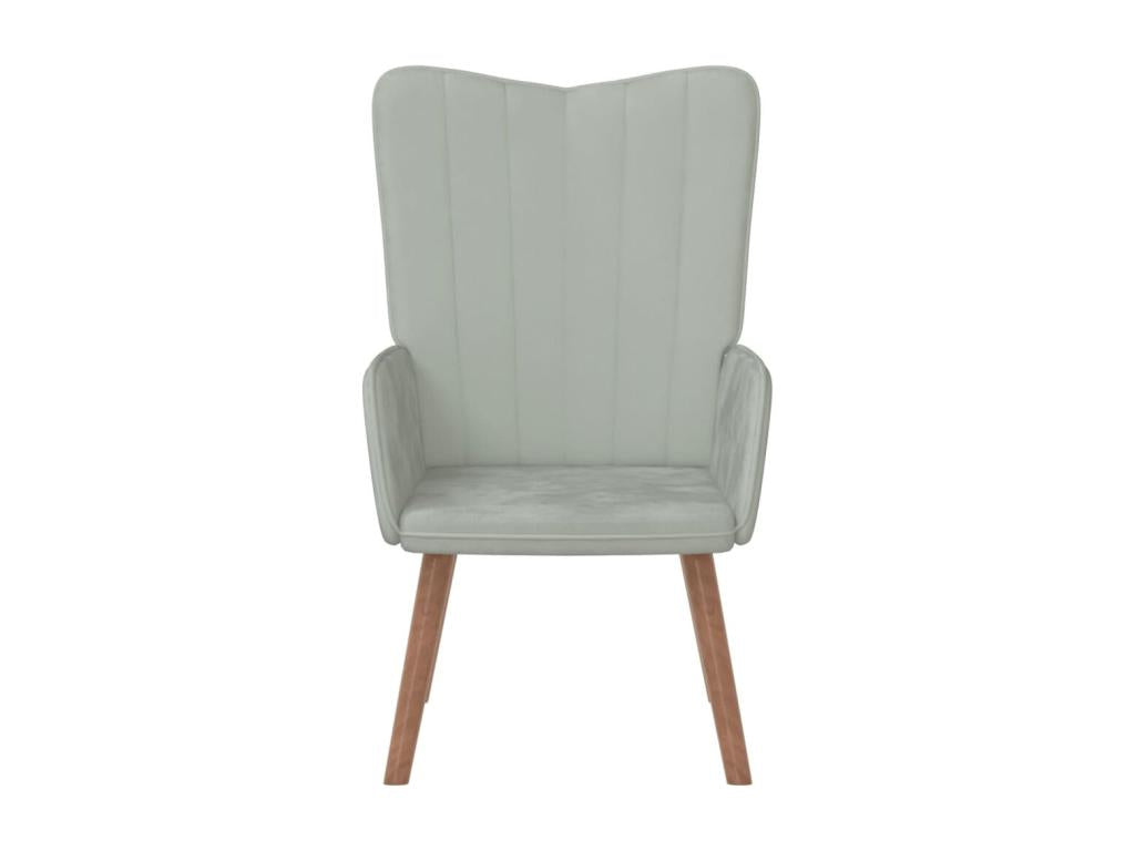 Light Grey Velvet Reclining Chair 75030XFVR