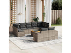 Garden furniture set with cushions, 10 pieces, grey woven resin, 43641IAIM