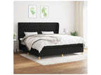 Nidchicshop bed base with mattress, black, 200x200 cm, fabric, 07221FVFC