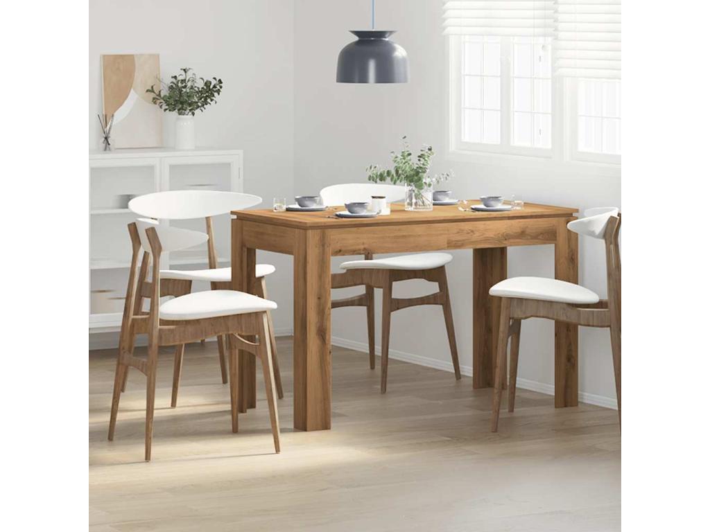 Handcrafted oak dining table, 120x60x76 cm, engineered wood, 09224GBCF