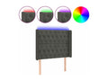 Dark Grey LED Headboard 103x16x118/128 cm Velvet 60911MQFV
