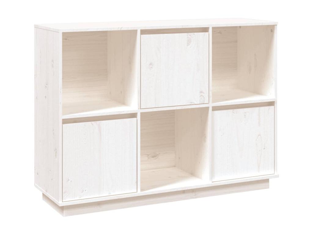 White Buffet 110.5x35x80 cm Solid Pine Wood 45809CIKJ