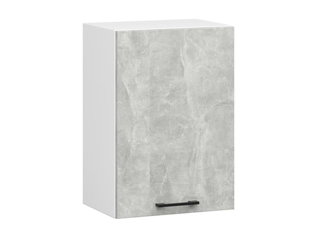 Calmetop W50 Modular Kitchen Wall Cabinet, White, 50 cm, 1 Door, Concrete Front, 2 Shelves, 50x30x58 cm, 25241HOVJ