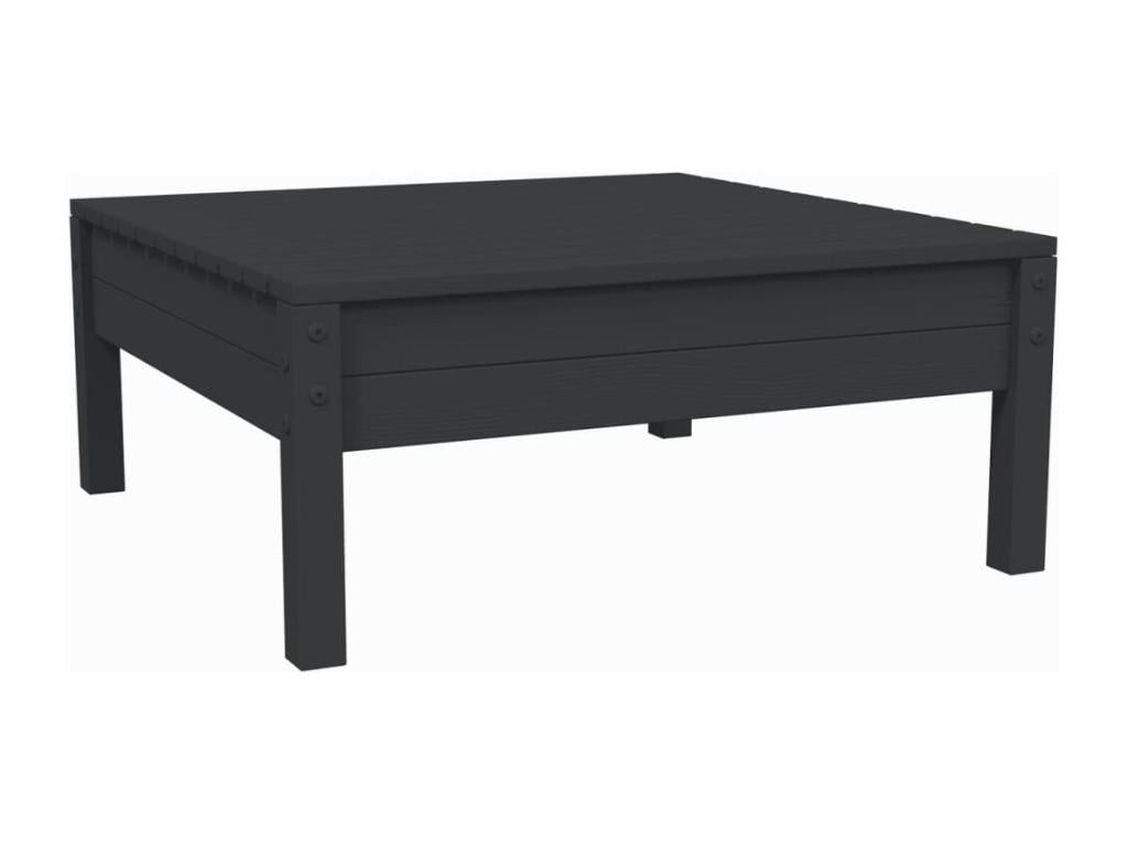 3-piece garden furniture set with cushions, black, solid pine wood, 66020FNRD