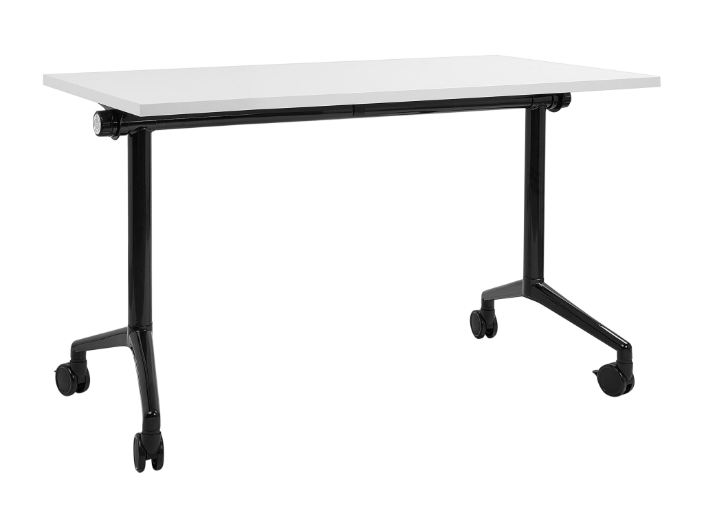 Folding desk with wheels, white, CAVI 14536AZFV