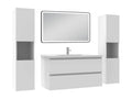 100cm Bathroom Furniture with Illuminated Mirror Column, 3 Dimmable Colors, White 11602TDJS