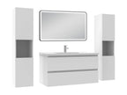 100cm Bathroom Furniture with Illuminated Mirror Column, 3 Dimmable Colors, White 11602TDJS