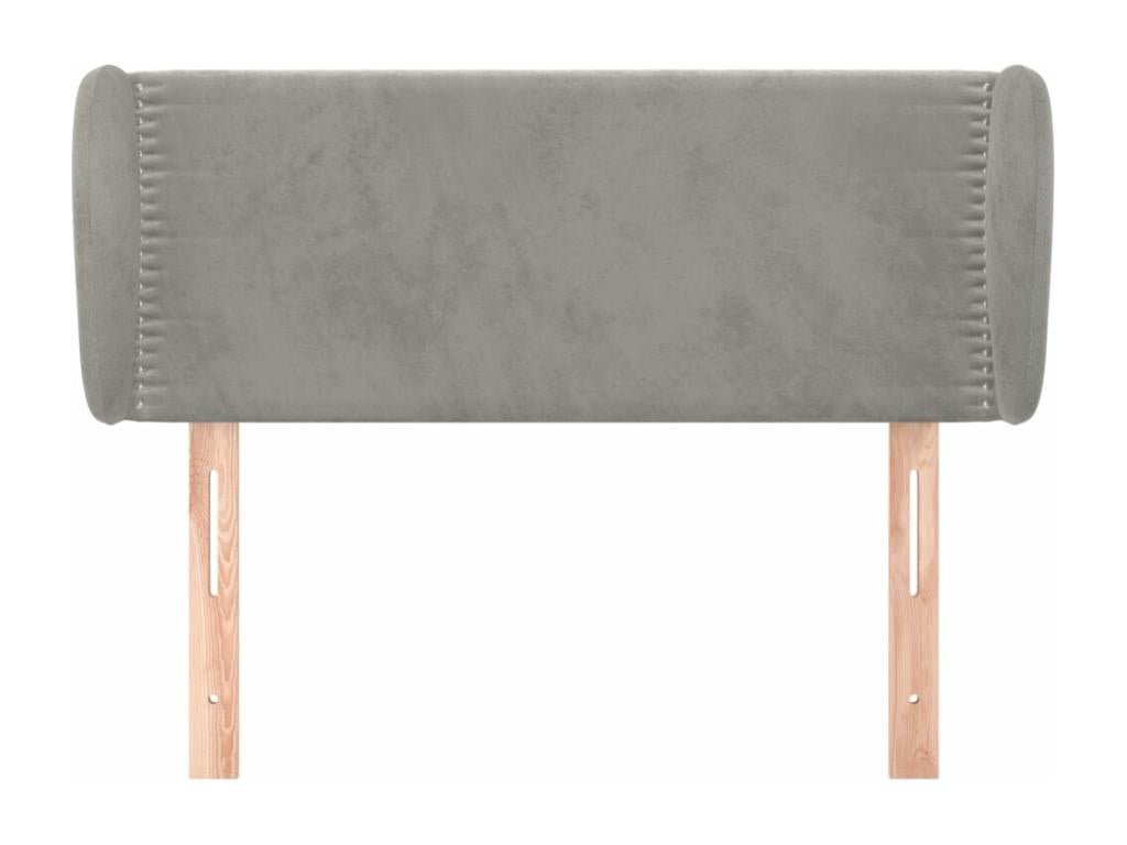 Headboard with wings, light grey, 103x23x78/88 cm, velvet, 77349TNYF