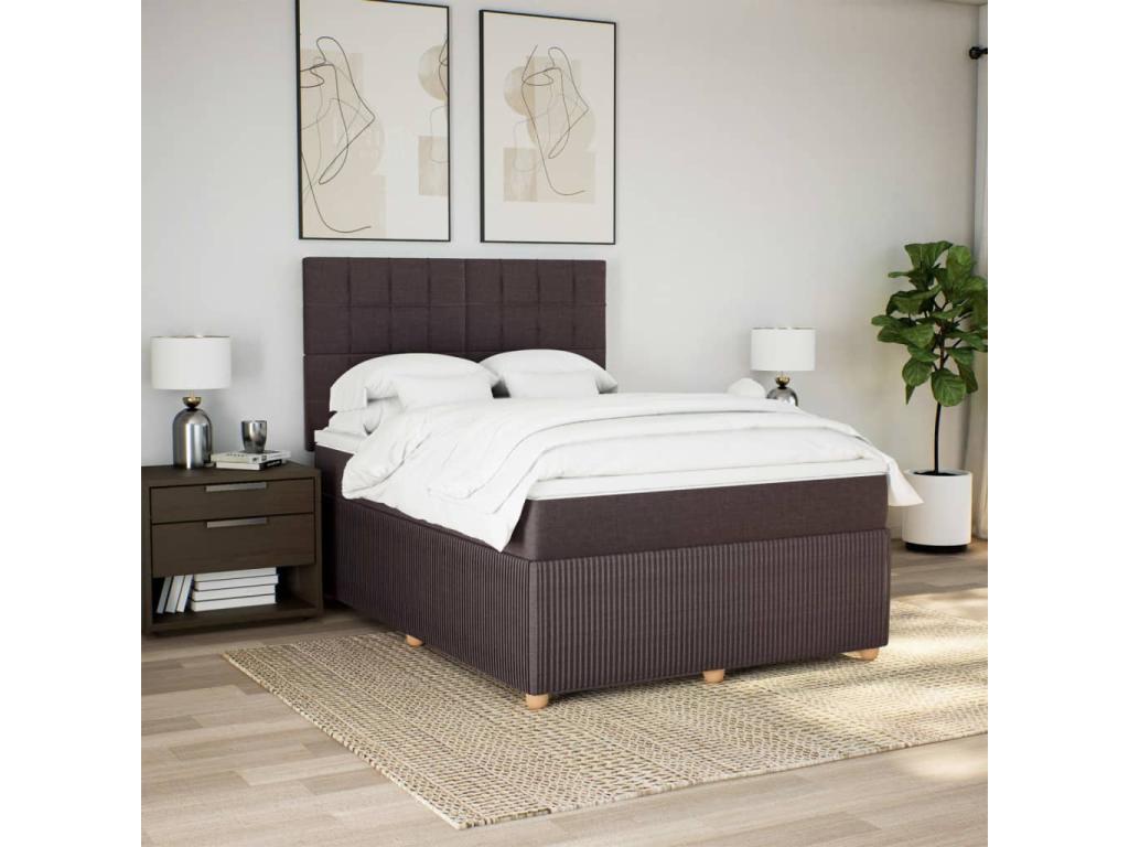 Nidchicshop bed base with mattress, dark brown, 140x200 cm, 74918QLVN