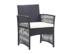 4-piece garden furniture set with cushions, black wicker resin, 12069OGDY