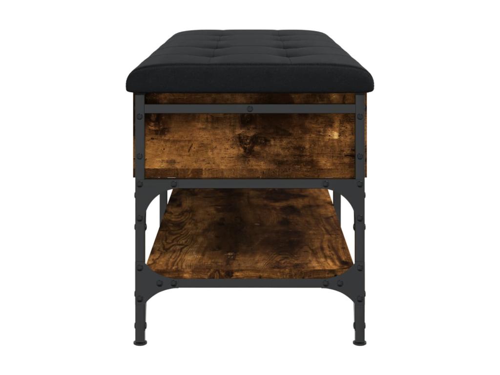 Smoked oak shoe bench 102x42x45 cm engineered wood 65522UARG